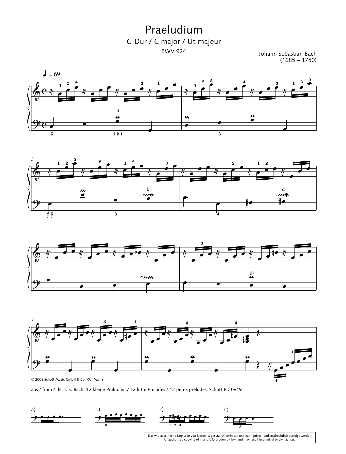 Hans-Gunter Heumann Prelude in C Major Sheet Music Notes & Chords for Piano Solo - Download or Print PDF