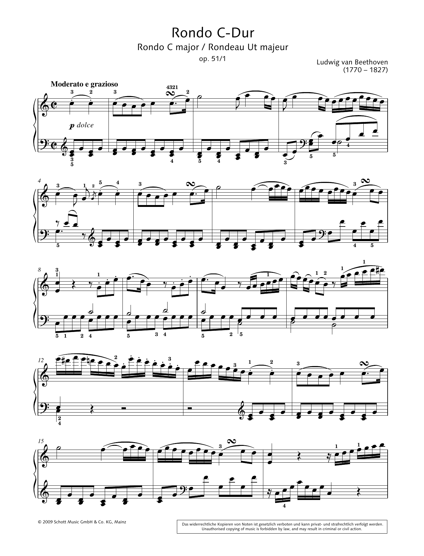 Hans-Gunter Heumann Rondo in C major Sheet Music Notes & Chords for Piano Solo - Download or Print PDF