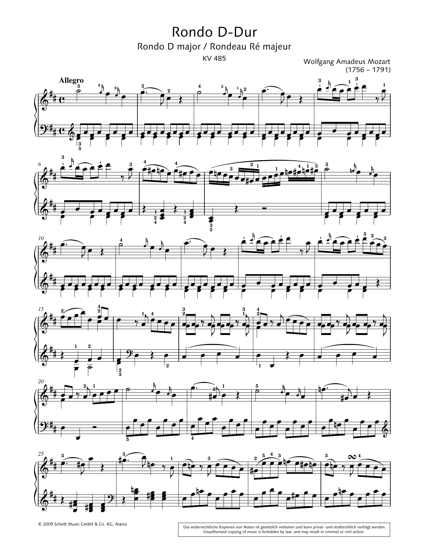 Hans-Gunter Heumann Rondo In D Sheet Music Notes & Chords for Piano Solo - Download or Print PDF