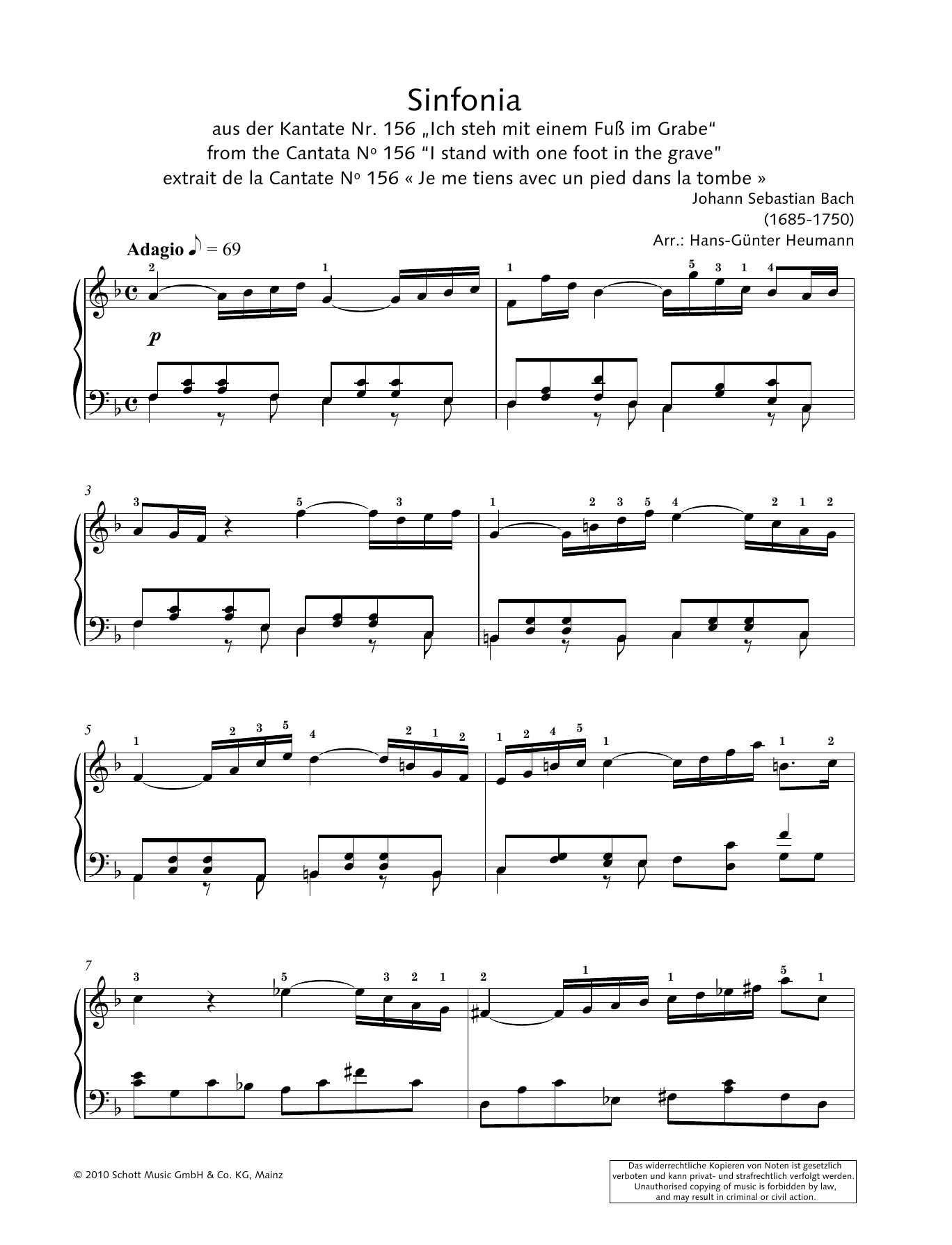 Hans-Gunter Heumann Sinfonia Sheet Music Notes & Chords for Piano Solo - Download or Print PDF