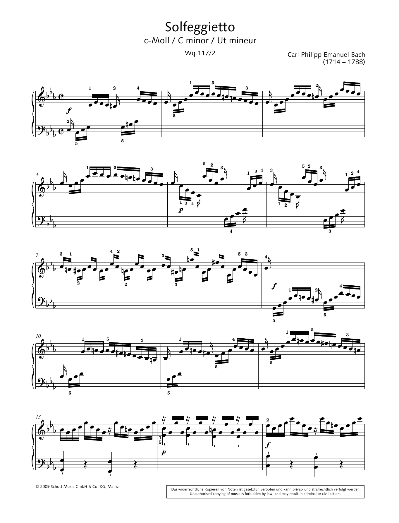 Hans-Gunter Heumann Solfeggietto in C Minor Sheet Music Notes & Chords for Piano Solo - Download or Print PDF