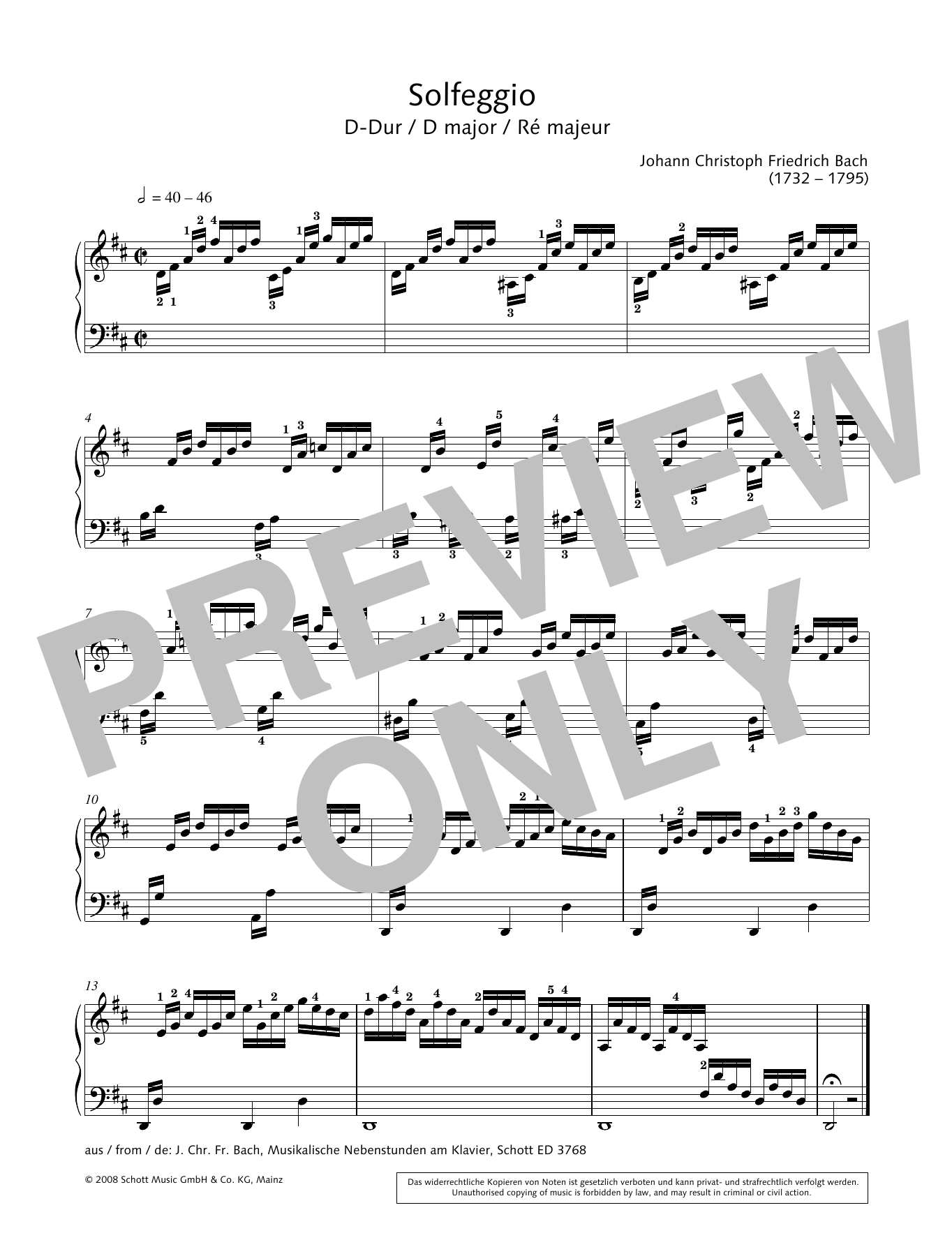 Hans-Gunter Heumann Solfeggio in D major Sheet Music Notes & Chords for Piano Solo - Download or Print PDF