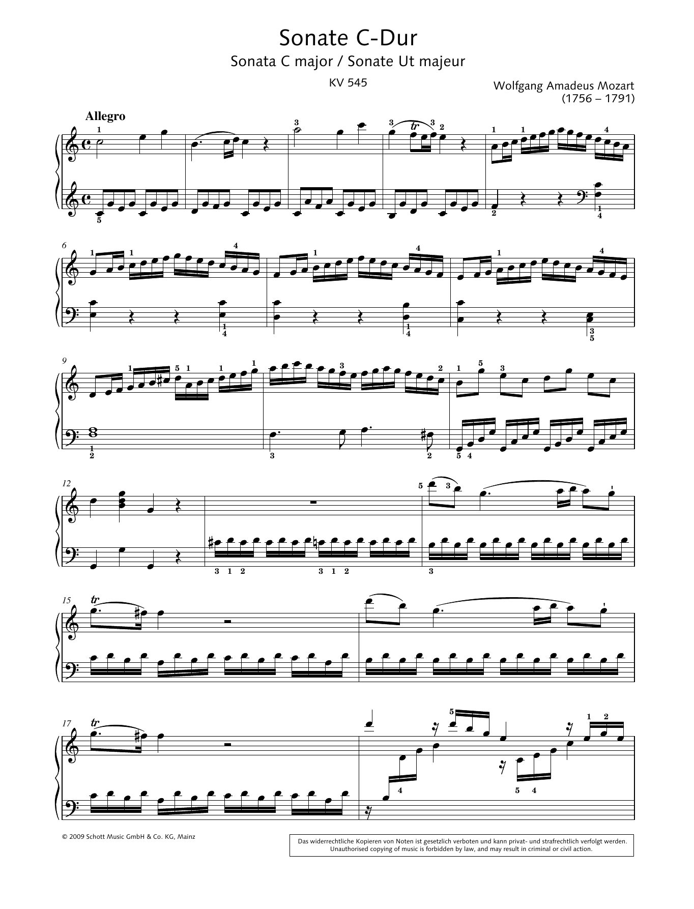 Hans-Gunter Heumann Sonata in C Sheet Music Notes & Chords for Piano Solo - Download or Print PDF