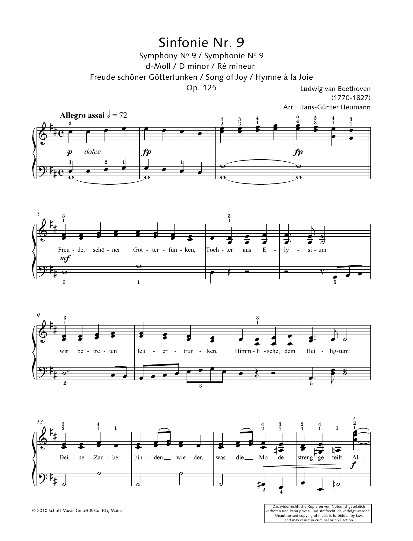 Hans-Gunter Heumann Song Of Joy Sheet Music Notes & Chords for Piano Solo - Download or Print PDF