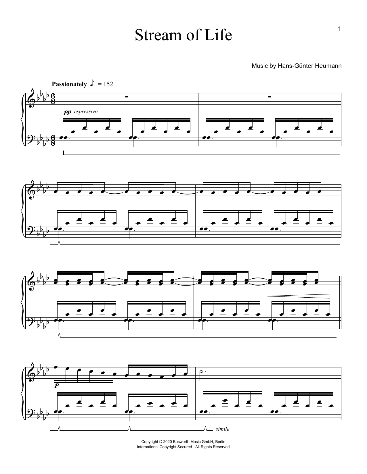 Hans-Günter Heumann Stream Of Life Sheet Music Notes & Chords for Piano Solo - Download or Print PDF