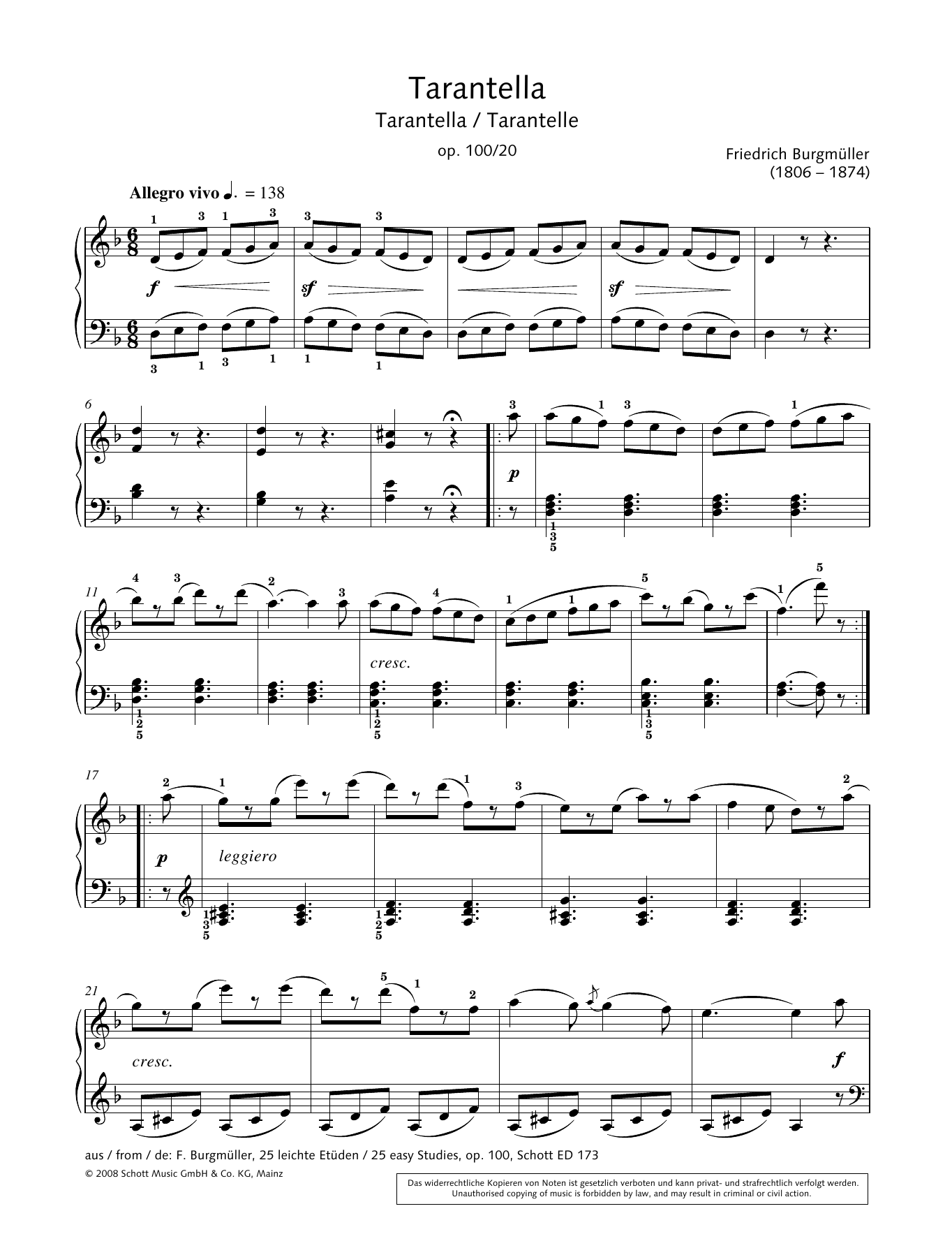 Hans-Gunter Heumann Tarantella Sheet Music Notes & Chords for Piano Solo - Download or Print PDF