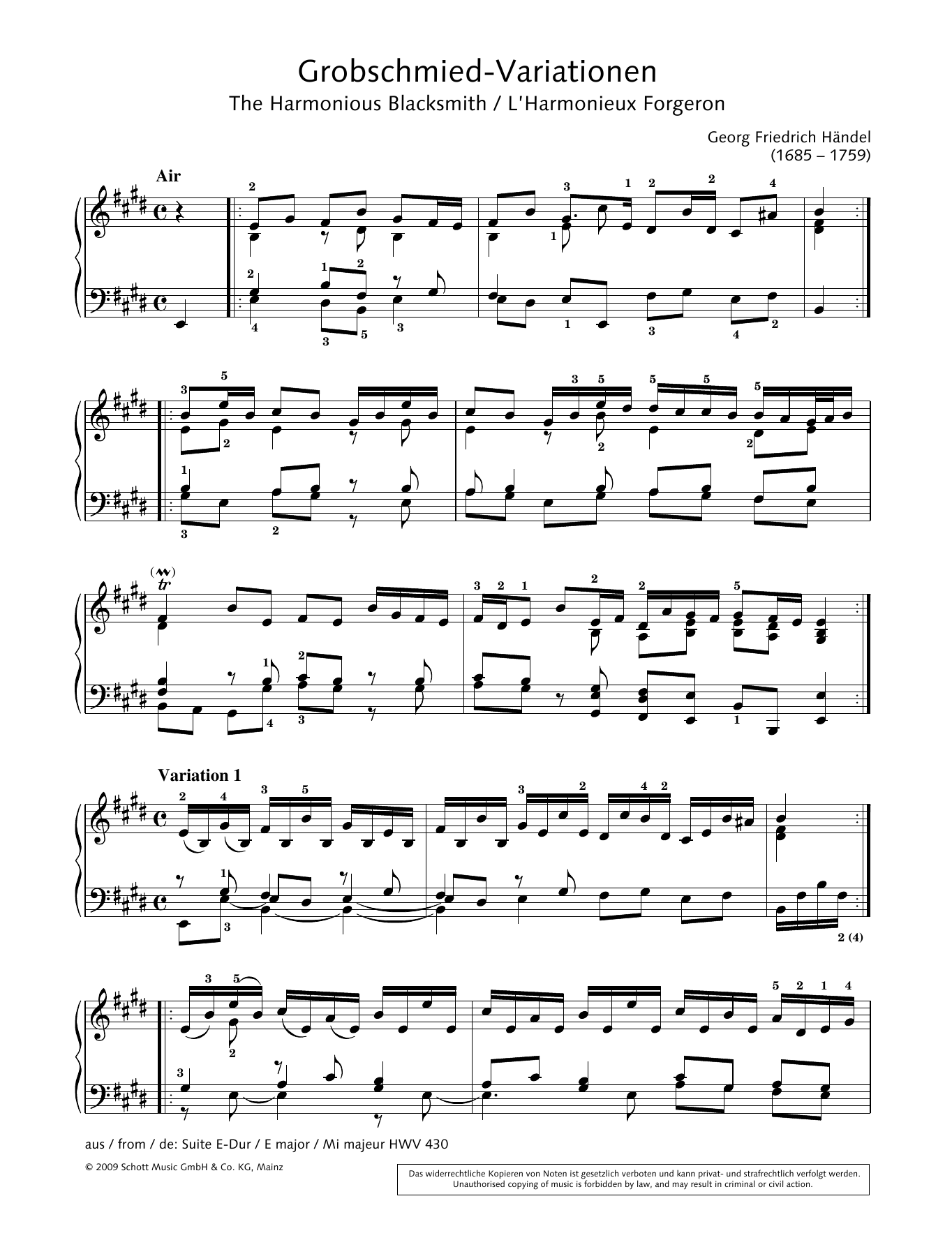 Hans-Gunter Heumann The Harmonious Blacksmith Sheet Music Notes & Chords for Piano Solo - Download or Print PDF