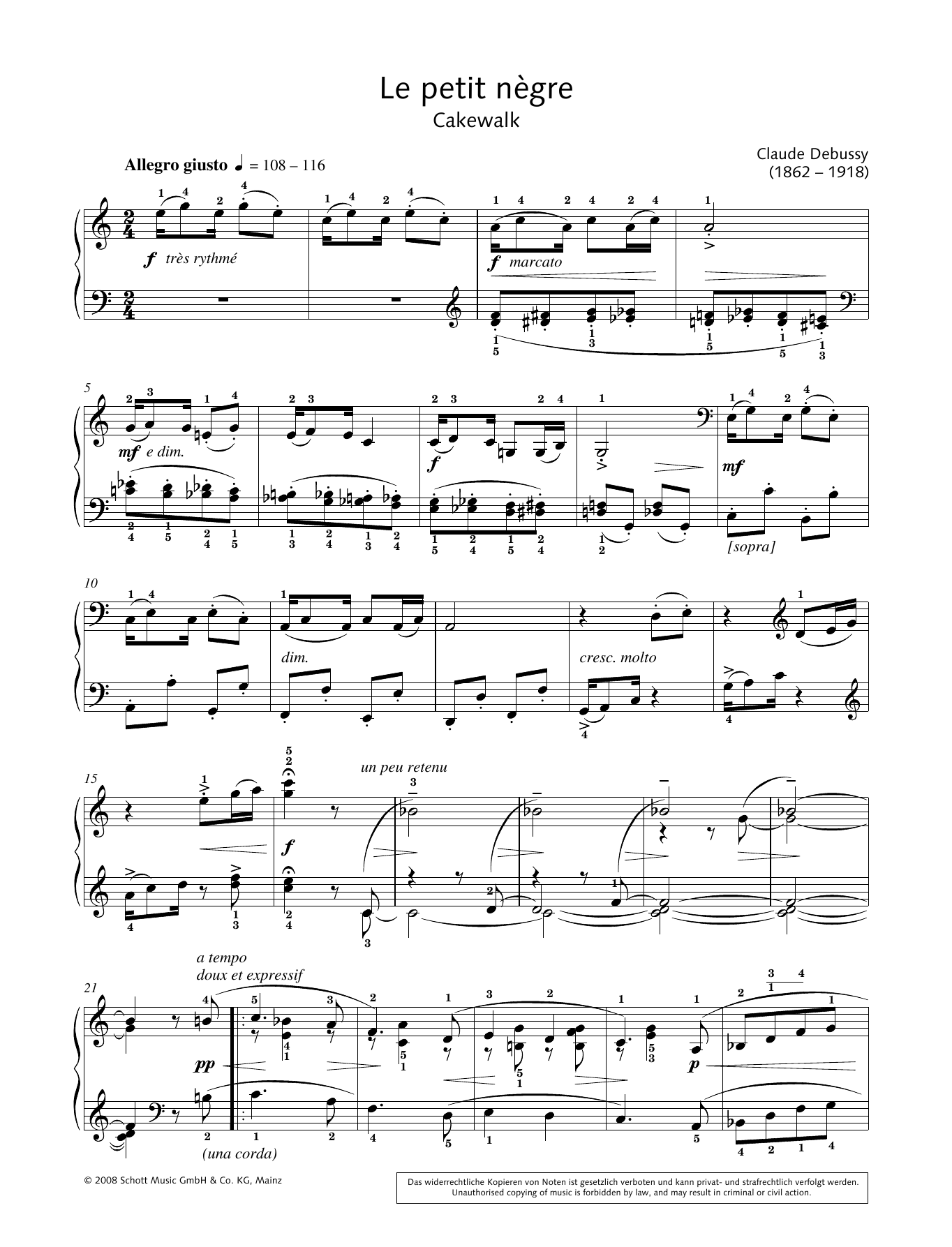 Hans-Gunter Heumann The Little Negro Sheet Music Notes & Chords for Piano Solo - Download or Print PDF