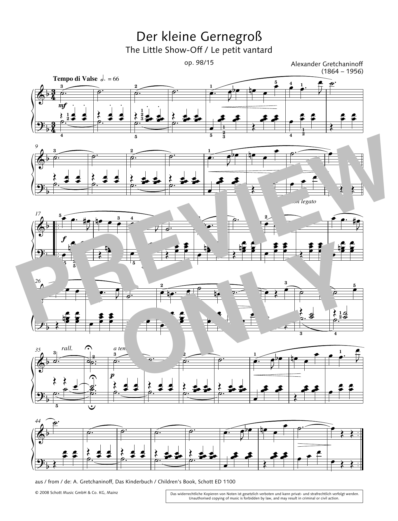 Hans-Gunter Heumann The Little Show-Off Sheet Music Notes & Chords for Piano Solo - Download or Print PDF