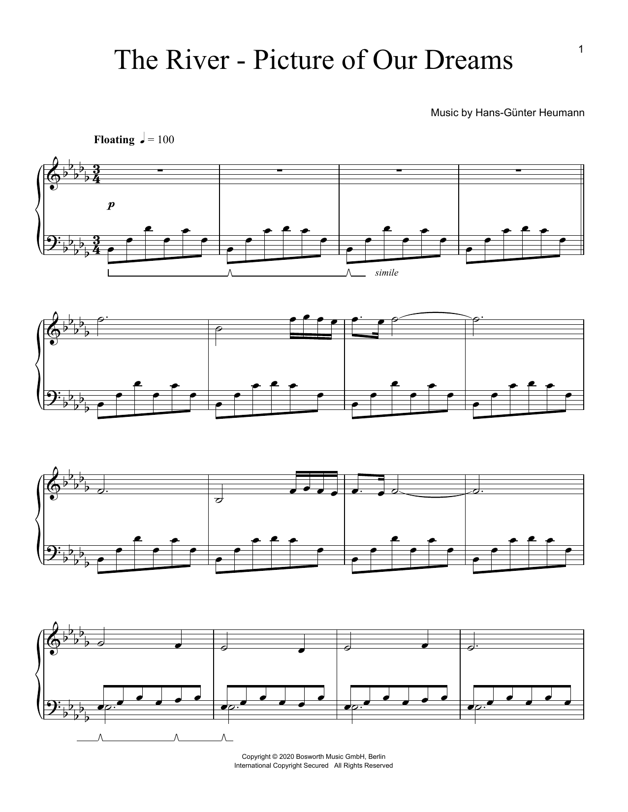 Hans-Günter Heumann The River - Picture Of Our Dreams Sheet Music Notes & Chords for Piano Solo - Download or Print PDF