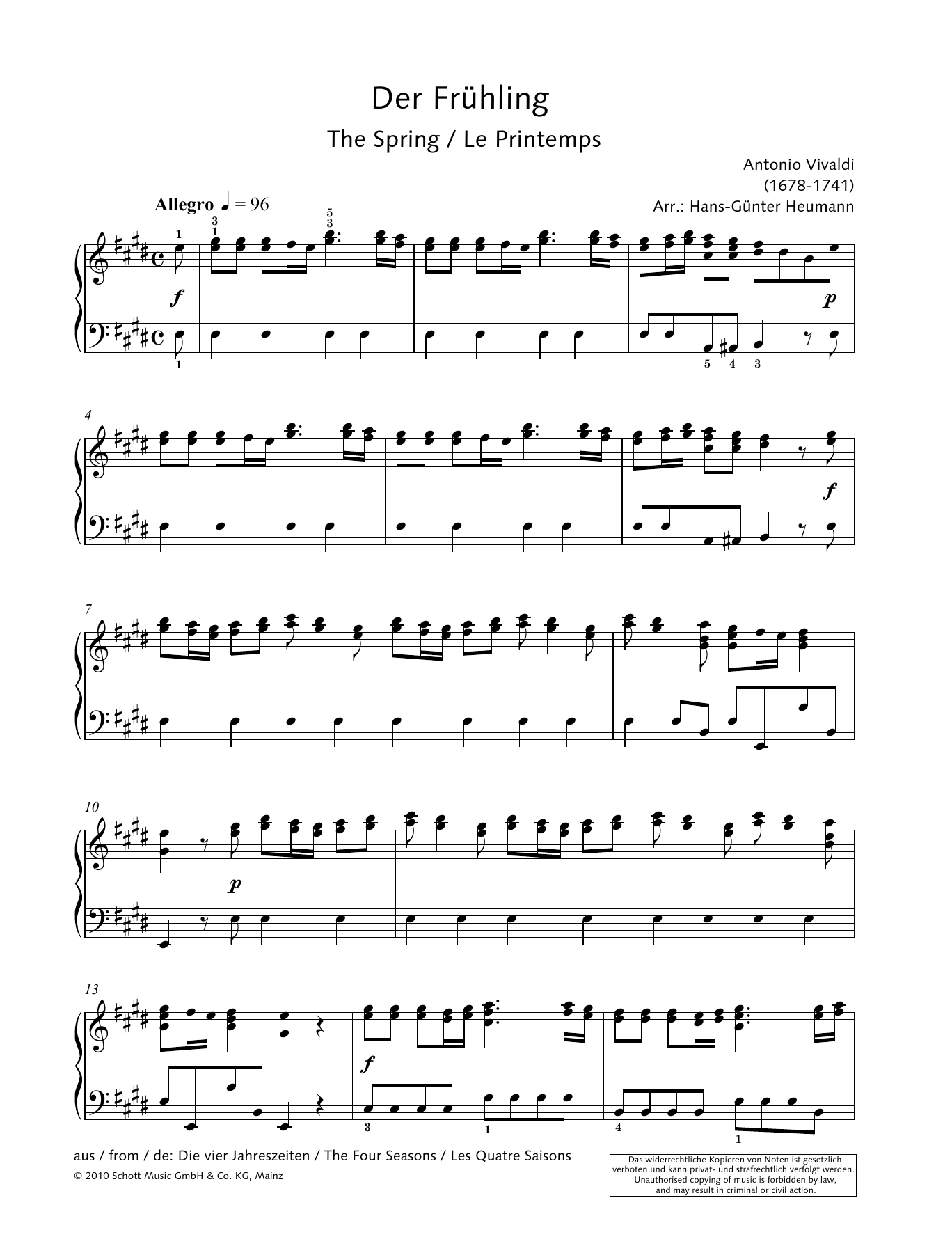 Hans-Gunter Heumann The Spring Sheet Music Notes & Chords for Piano Solo - Download or Print PDF