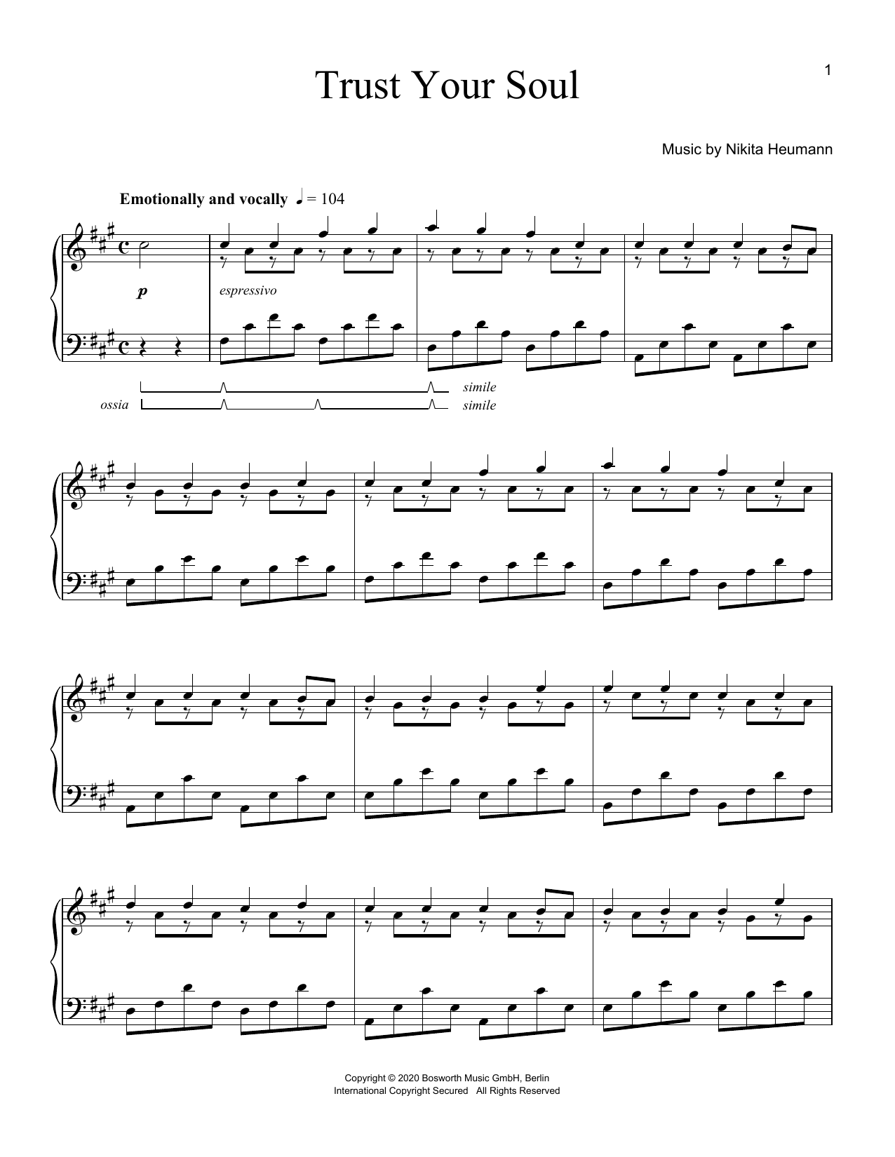 Hans-Günter Heumann Trust Your Soul Sheet Music Notes & Chords for Piano Solo - Download or Print PDF