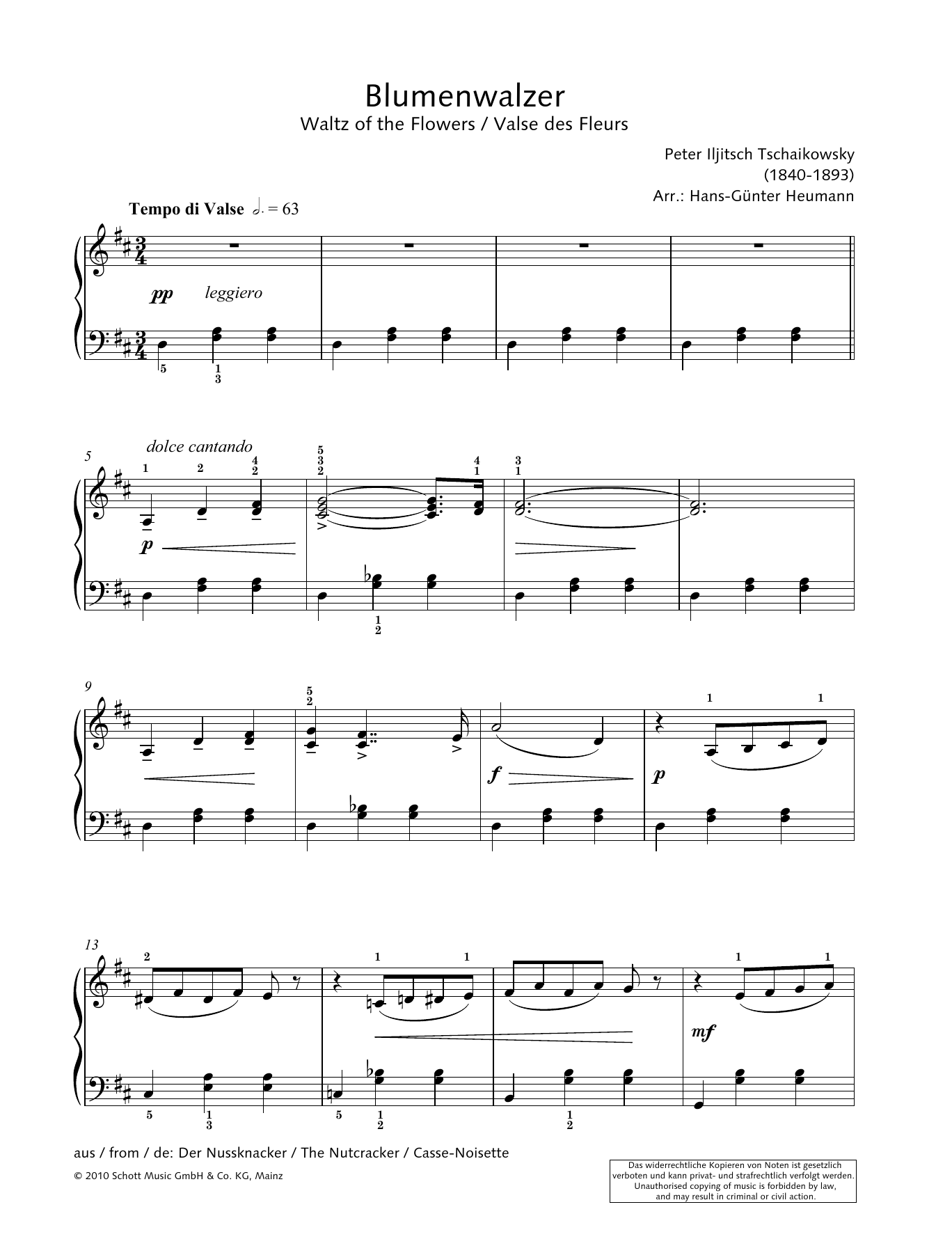 Hans-Gunter Heumann Waltz of the Flowers Sheet Music Notes & Chords for Piano Solo - Download or Print PDF