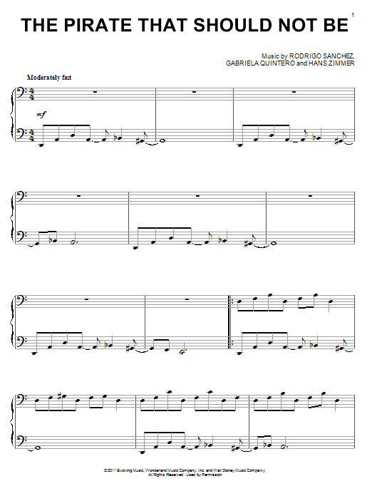 Hans Zimmer The Pirate That Should Not Be Sheet Music Notes & Chords for Easy Piano - Download or Print PDF