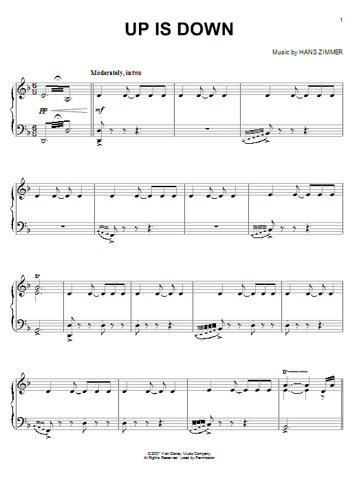 Hans Zimmer Up Is Down (from Pirates Of The Caribbean: At World's End) Sheet Music Notes & Chords for Keyboard - Download or Print PDF