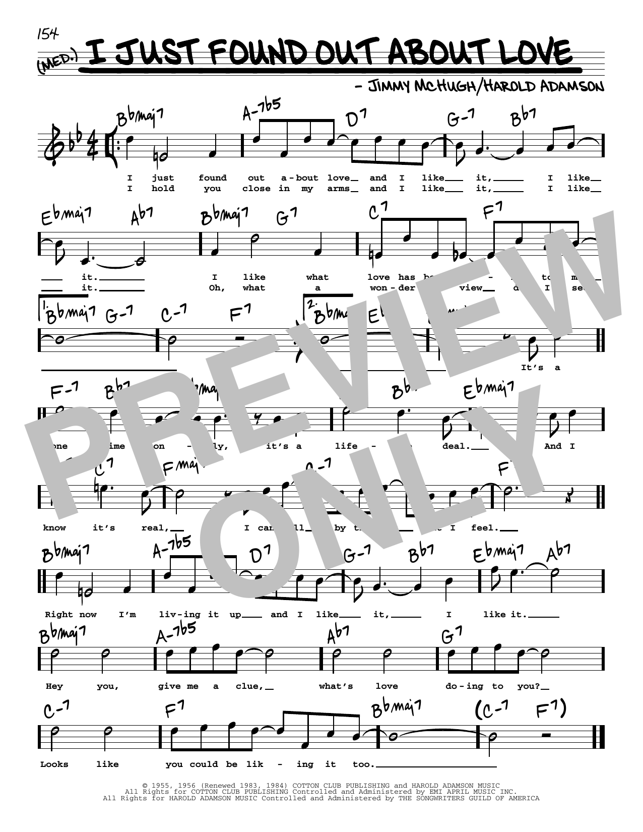 Harold Adamson I Just Found Out About Love (High Voice) Sheet Music Notes & Chords for Real Book – Melody, Lyrics & Chords - Download or Print PDF