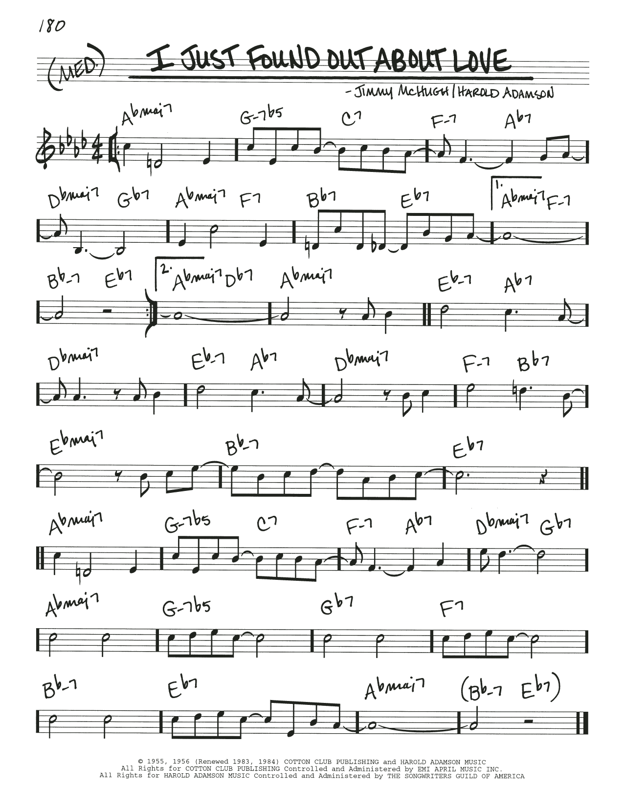 Harold Adamson I Just Found Out About Love Sheet Music Notes & Chords for Real Book – Melody & Chords - Download or Print PDF