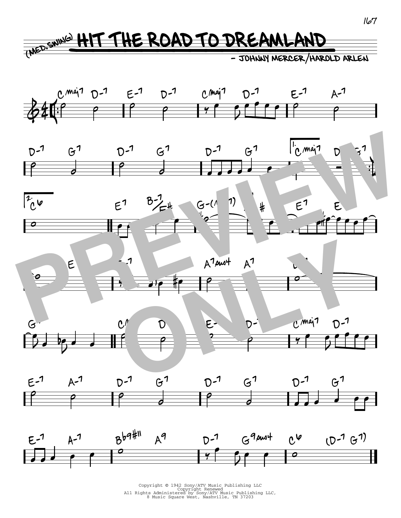 Harold Arlen Hit The Road To Dreamland Sheet Music Notes & Chords for Real Book – Melody & Chords - Download or Print PDF