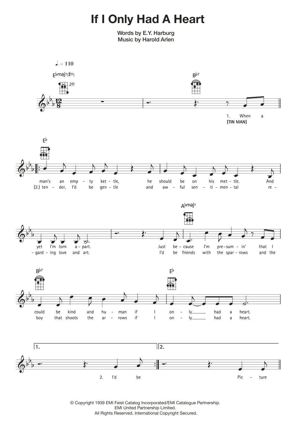 Harold Arlen If I Only Had A Heart Sheet Music Notes & Chords for Ukulele - Download or Print PDF