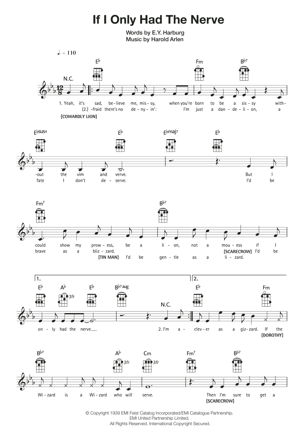 Harold Arlen If I Only Had The Nerve Sheet Music Notes & Chords for Easy Piano - Download or Print PDF