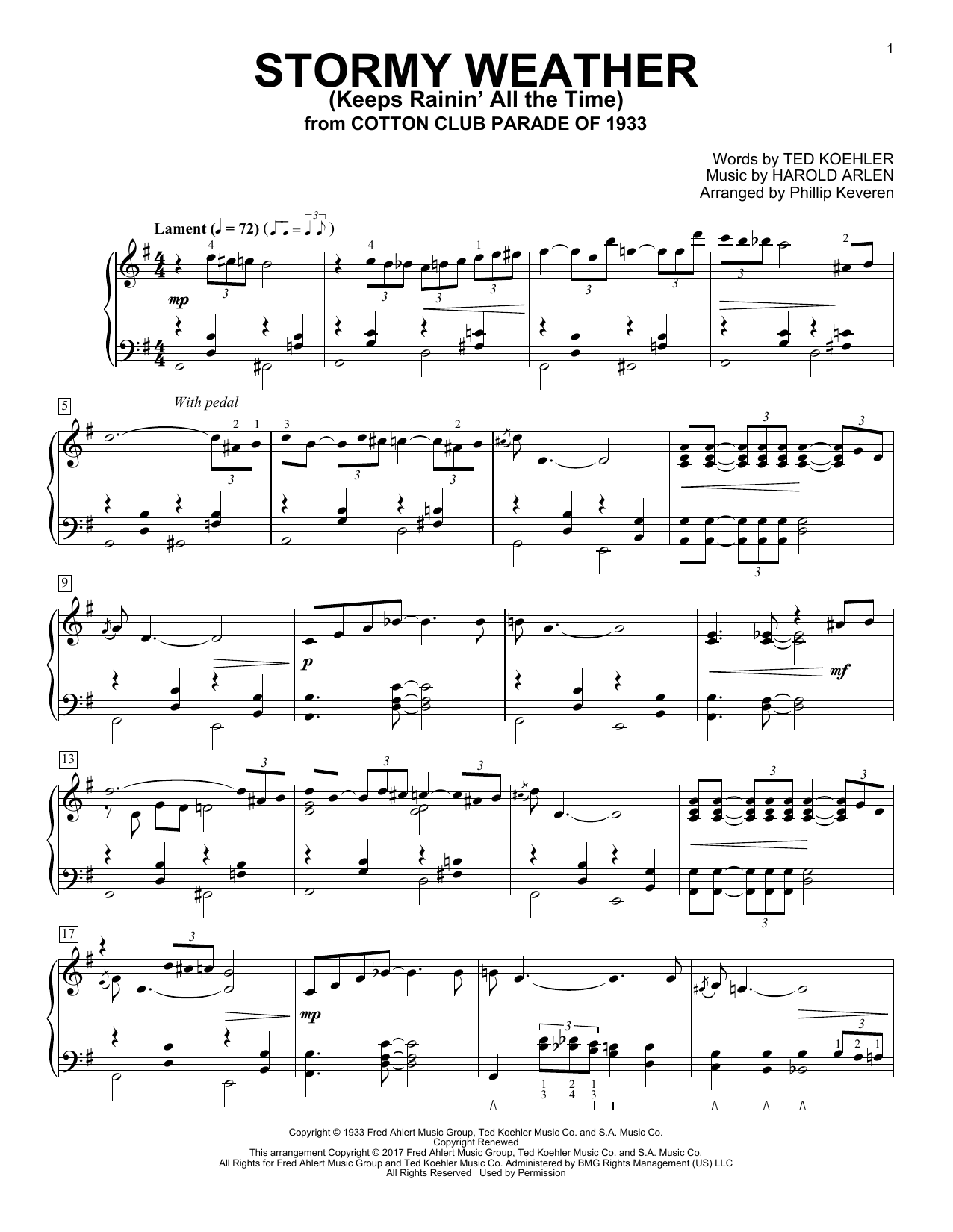 Phillip Keveren Stormy Weather (Keeps Rainin' All The Time) Sheet Music Notes & Chords for Piano Solo - Download or Print PDF