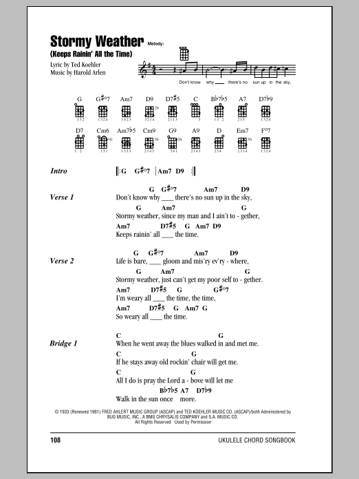 Harold Arlen Stormy Weather (Keeps Rainin' All The Time) Sheet Music Notes & Chords for Cello - Download or Print PDF