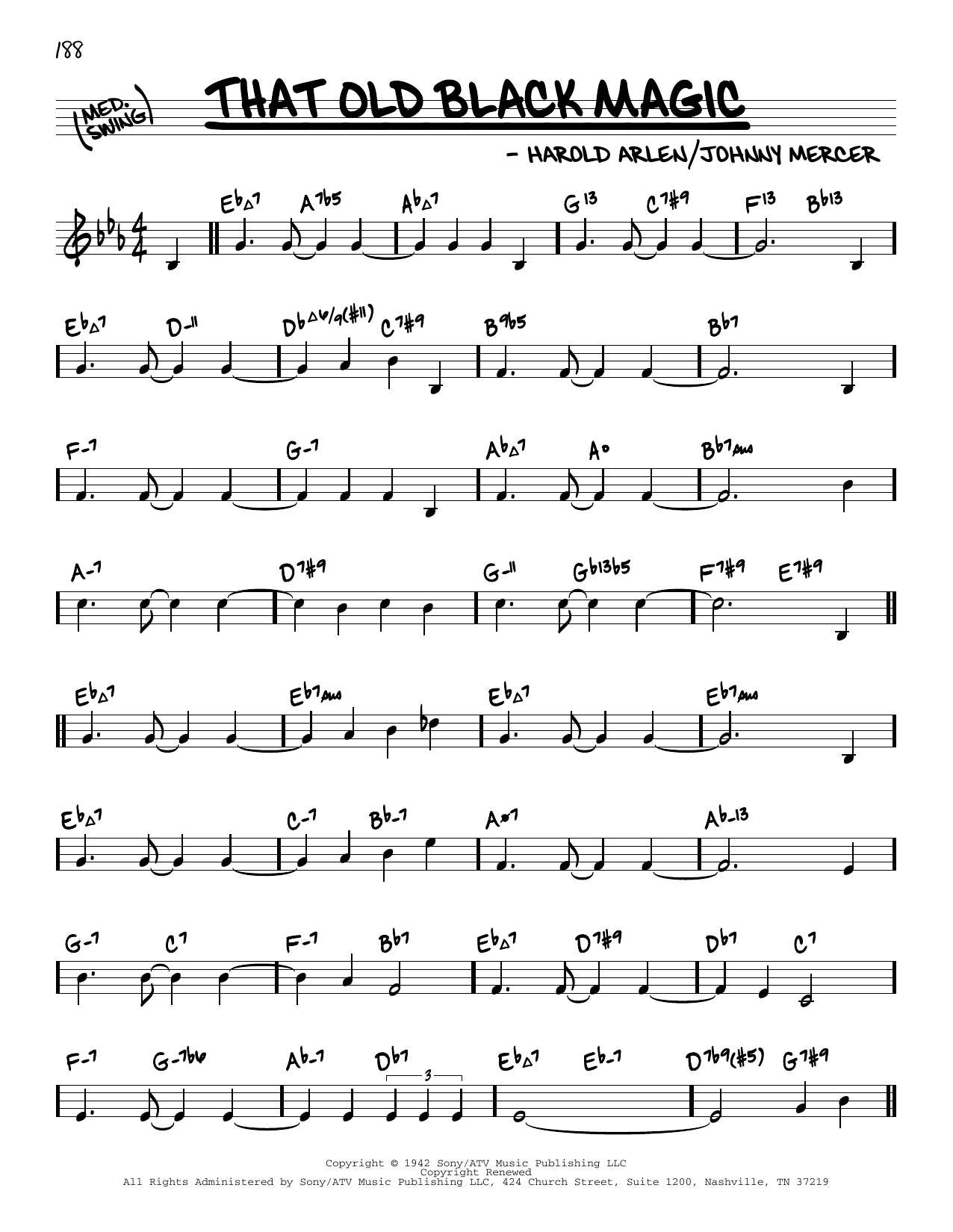 Harold Arlen That Old Black Magic (arr. David Hazeltine) Sheet Music Notes & Chords for Real Book – Enhanced Chords - Download or Print PDF