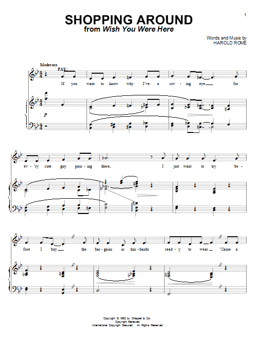 Harold Rome Shopping Around Sheet Music Notes & Chords for Piano & Vocal - Download or Print PDF