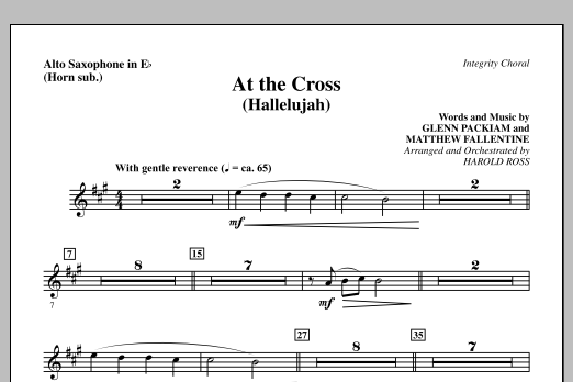 Harold Ross At The Cross (Hallelujah) - Alto Sax (sub. Horn) Sheet Music Notes & Chords for Choir Instrumental Pak - Download or Print PDF