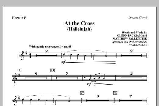 Harold Ross At The Cross (Hallelujah) - F Horn Sheet Music Notes & Chords for Choir Instrumental Pak - Download or Print PDF Harold Ross At The Cross (Hallelujah) - F Horn Sheet Music Notes & Chords for Choir Instrumental Pak - Download or Print PDF
