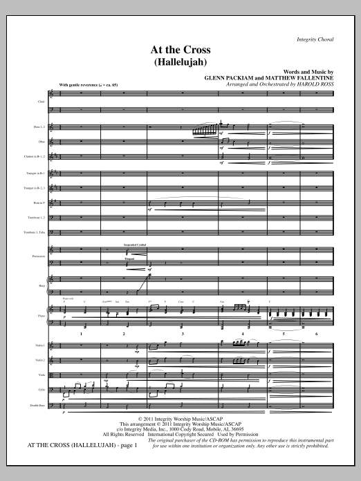 Harold Ross At The Cross (Hallelujah) - Full Score Sheet Music Notes & Chords for Choir Instrumental Pak - Download or Print PDF
