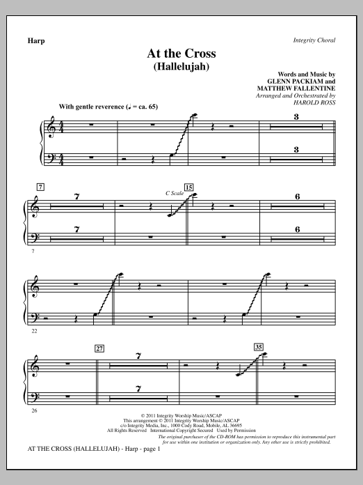 Harold Ross At The Cross (Hallelujah) - Harp Sheet Music Notes & Chords for Choir Instrumental Pak - Download or Print PDF