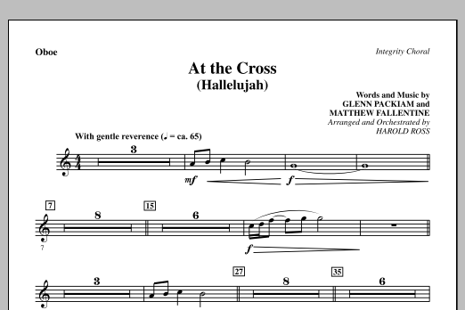 Harold Ross At The Cross (Hallelujah) - Oboe Sheet Music Notes & Chords for Choir Instrumental Pak - Download or Print PDF