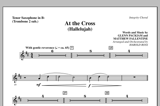 Harold Ross At The Cross (Hallelujah) - Tenor Sax (sub. Tbn 2) Sheet Music Notes & Chords for Choir Instrumental Pak - Download or Print PDF