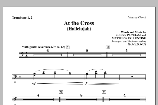 Harold Ross At The Cross (Hallelujah) - Trombone 1 & 2 Sheet Music Notes & Chords for Choir Instrumental Pak - Download or Print PDF