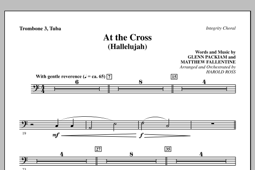 Harold Ross At The Cross (Hallelujah) - Trombone 3/Tuba Sheet Music Notes & Chords for Choir Instrumental Pak - Download or Print PDF