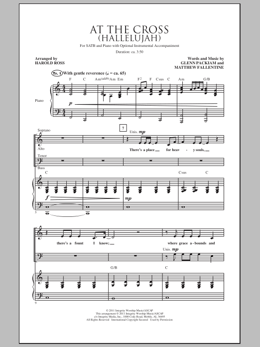 Harold Ross At The Cross (Hallelujah) Sheet Music Notes & Chords for SATB - Download or Print PDF