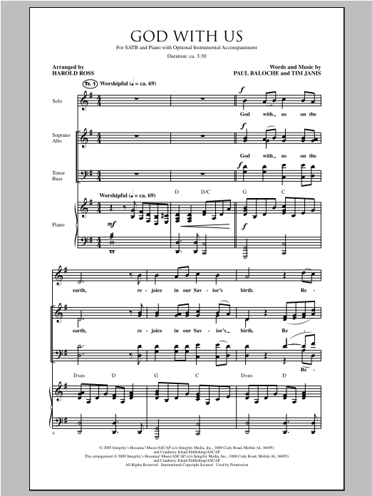 Harold Ross God With Us Sheet Music Notes & Chords for SATB - Download or Print PDF