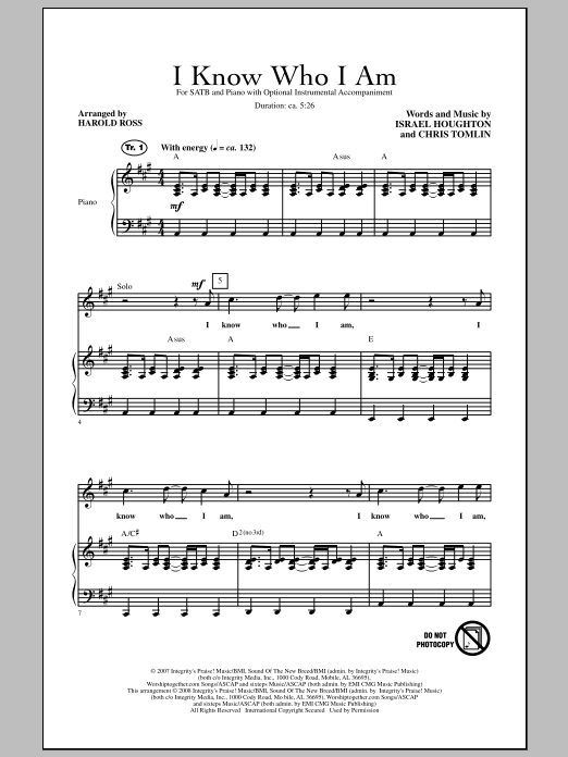 Harold Ross I Know Who I Am Sheet Music Notes & Chords for SATB - Download or Print PDF