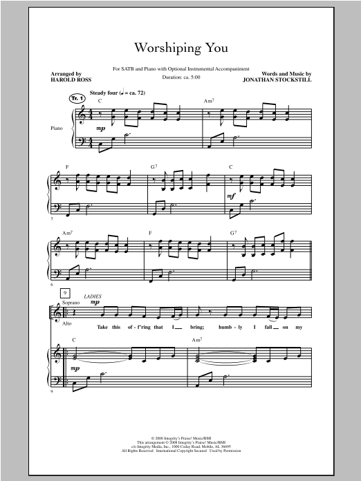 Harold Ross Worshiping You Sheet Music Notes & Chords for SATB - Download or Print PDF