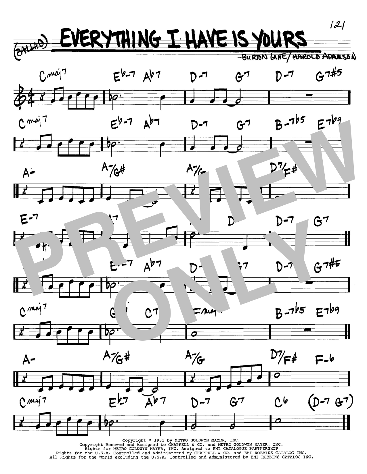 Everything I Have Is Yours sheet music