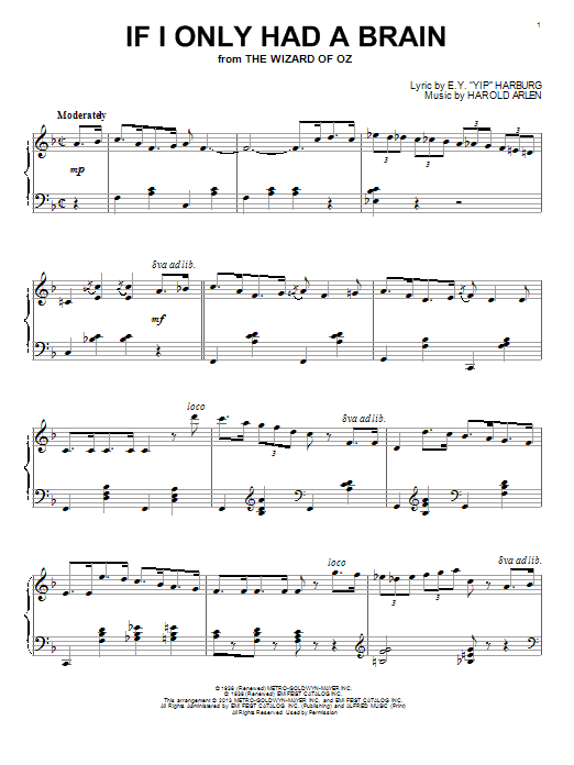 If I Only Had A Brain sheet music