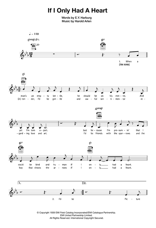 Harold Arlen If I Only Had A Heart Sheet Music Notes & Chords for Ukulele - Download or Print PDF