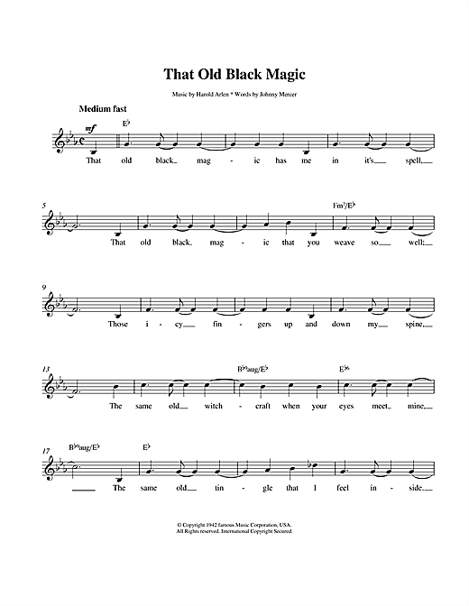 That Old Black Magic sheet music