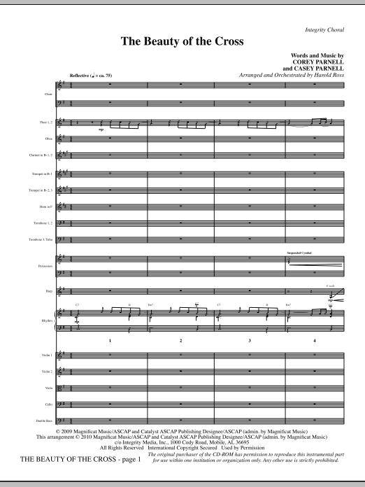 Preview Harold Ross The Beauty Of The Cross - Full Score Contemporary sheet music, notes and chords for Choir Instrumental Pak, SKU: 296091 The Beauty Of The Cross - Full Score sheet music