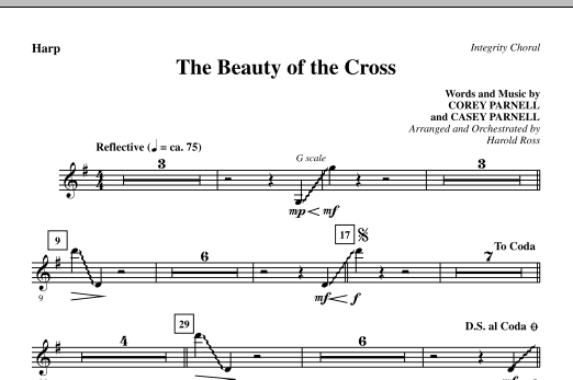 Preview Harold Ross The Beauty Of The Cross - Harp Contemporary sheet music, notes and chords for Choir Instrumental Pak, SKU: 296129 The Beauty Of The Cross - Harp sheet music