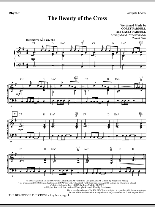 Preview Harold Ross The Beauty Of The Cross - Rhythm Contemporary sheet music, notes and chords for Choir Instrumental Pak, SKU: 296130 The Beauty Of The Cross - Rhythm sheet music
