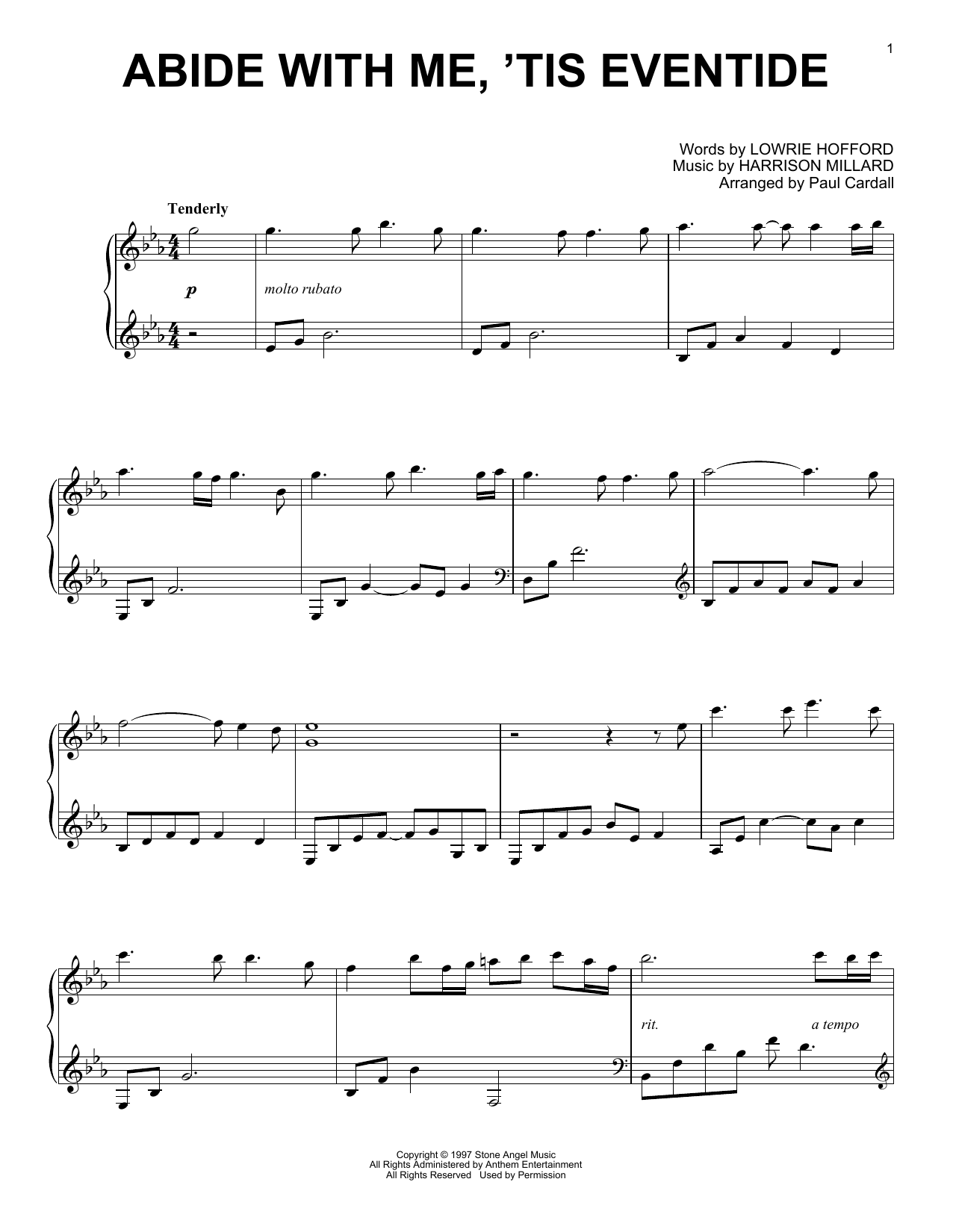 Harrison Millard Abide With Me, 'Tis Eventide (arr. Paul Cardall) Sheet Music Notes & Chords for Piano Solo - Download or Print PDF