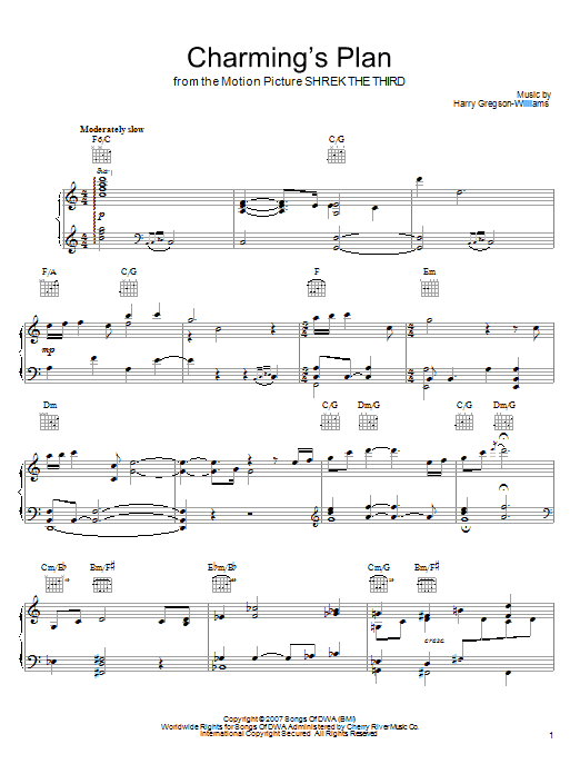 Harry Gregson-Williams Charming's Plan Sheet Music Notes & Chords for Piano, Vocal & Guitar (Right-Hand Melody) - Download or Print PDF