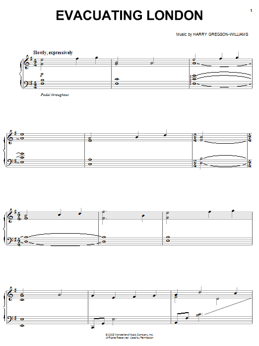 Harry Gregson-Williams Evacuating London Sheet Music Notes & Chords for Easy Piano - Download or Print PDF